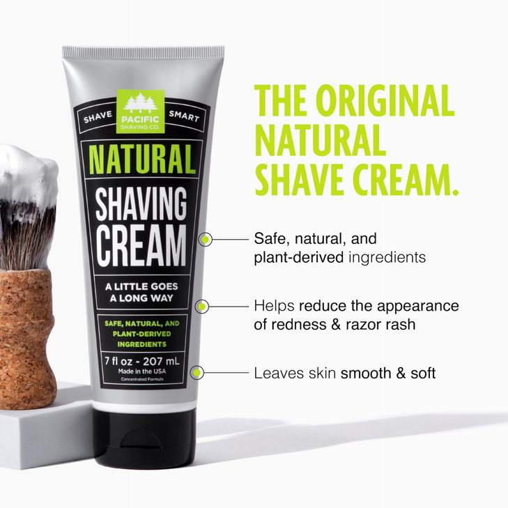 Pacific Shaving Company Natural Shaving Cream Shea Butter Vitamin E Shave Cream for Hydrated Sensitive Skin Clean Formul