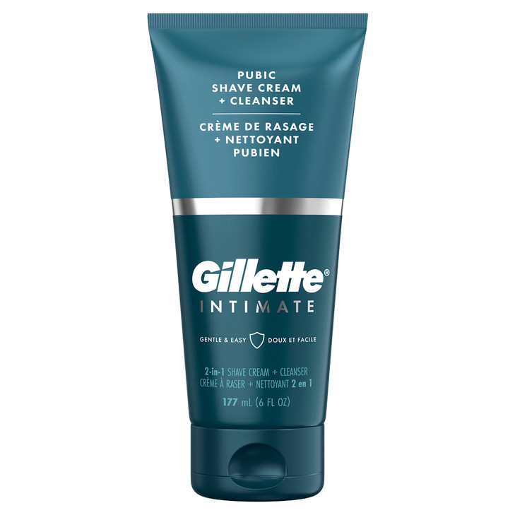 Gillette Intimate 2 in 1 Pubic Shave Cream Cleanser Gentle Formula Formulated for Pubic Hair Skin with Aloe Paraben Free