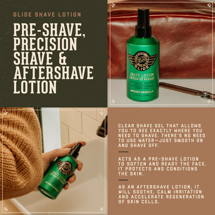1821 Man Made Clear Shaving Gel Cream for Men Spiced Vanilla 6 fl oz NonLathering Facial Shaving Glide for A Precise Smo