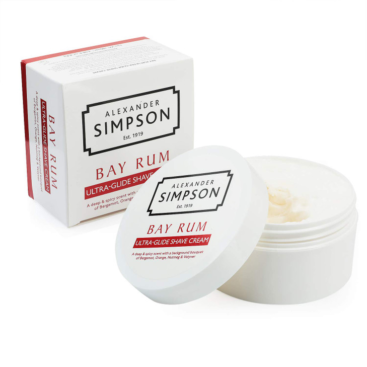 Alexander Simpson Est 1919 UltraGlide Shave Cream 180ml Bay Rum Simpsons Shaving cream