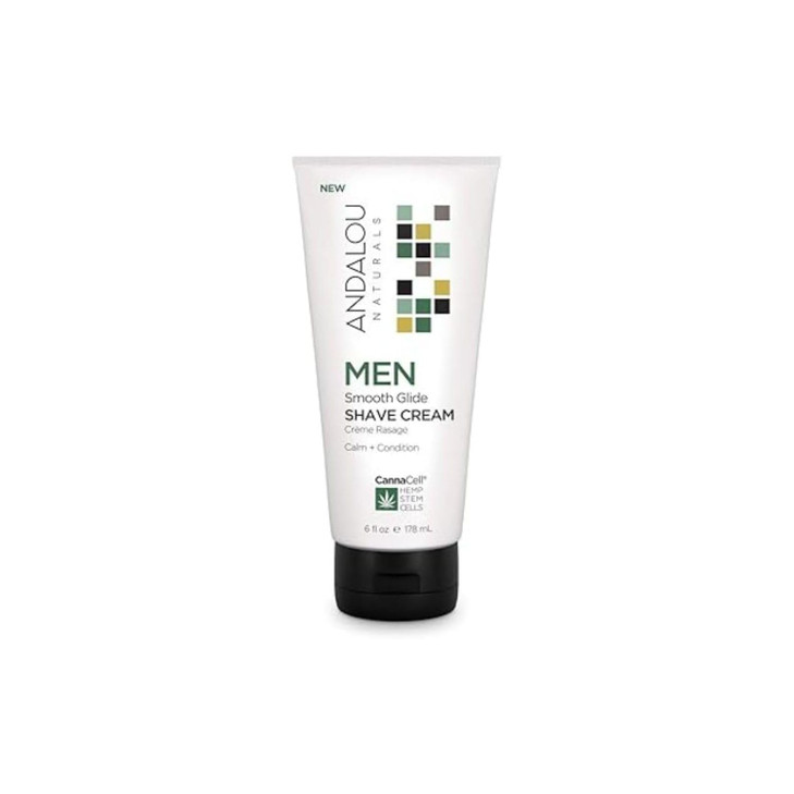 Andalou Naturals CannaCell MEN Smooth Glide Shave Cream 6 Ounce