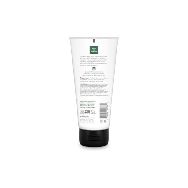 Andalou Naturals CannaCell MEN Smooth Glide Shave Cream 6 Ounce