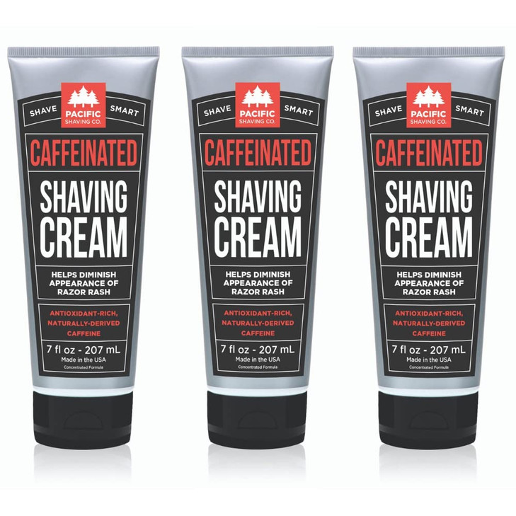 Pacific Shaving Company Caffeinated Shaving Cream Shea Butter Spearmint Antioxidant Shaving Cream with Caffeine Clean Fo