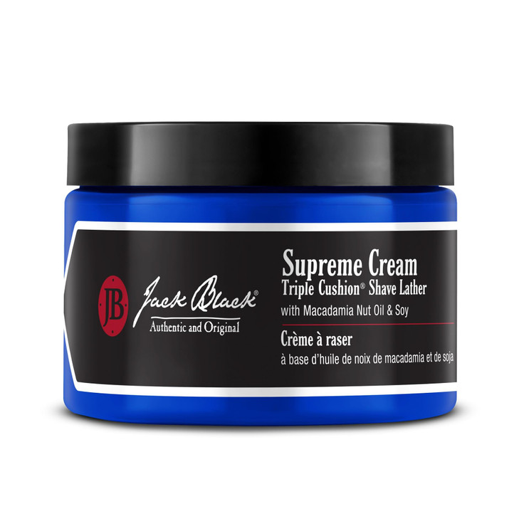 Jack Black Supreme Cream Triple Cushion Shave Lather PureScience Formula Macadamia Nut Oil and Soy Luxurious Shaving Cre