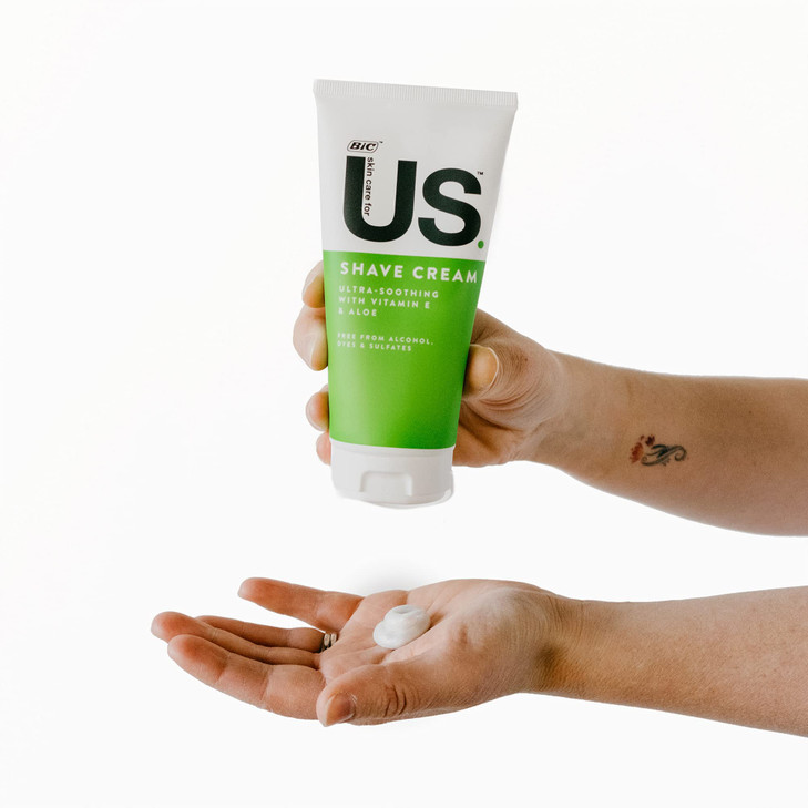 BIC US Shaving Cream For Men and Women With Aloe Vitamin E and Argon Oil For a Smooth Shave 1Count