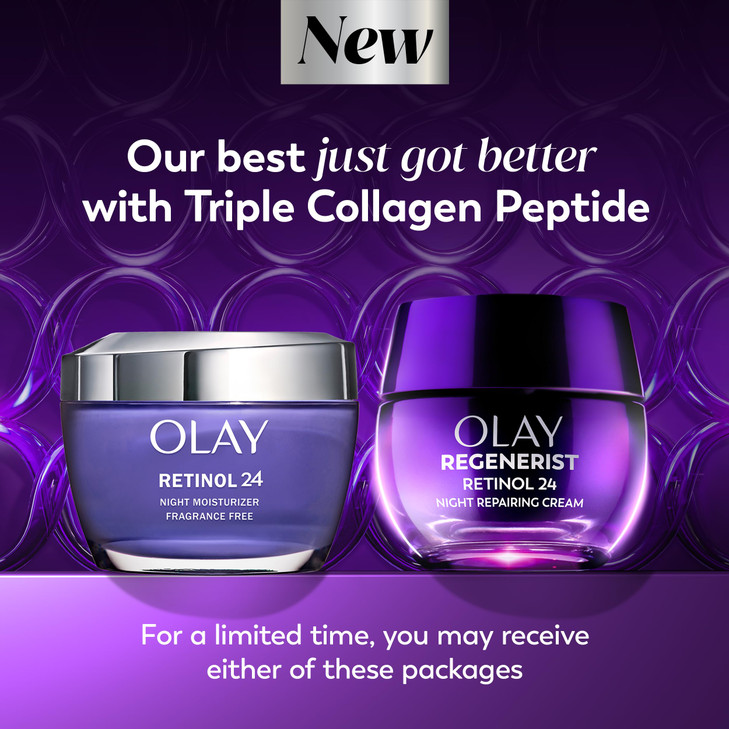 Olay Retinol Night Cream for Women AntiAging Face Moisturizer FragranceFree Non Greasy AntiWrinkle Smooth Fine Lines Hyd