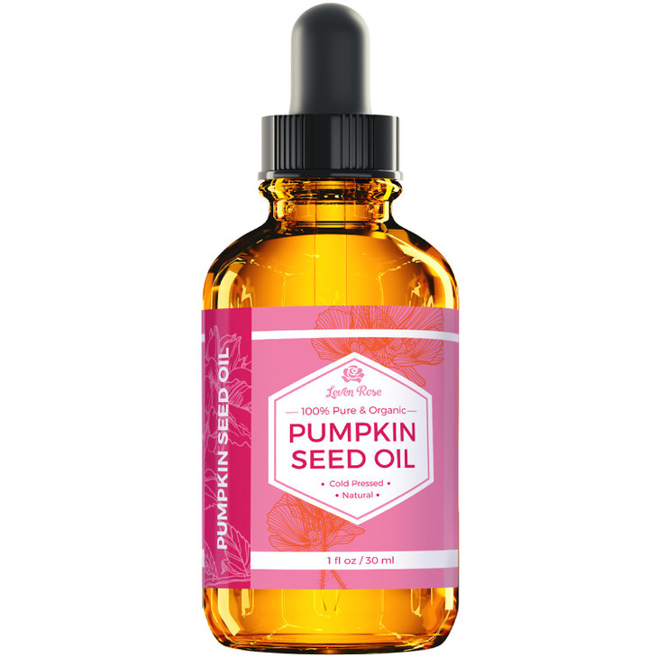 Leven Rose Organic Pumpkin Seed Oil for Hair Growth 1 oz 100 Pure Cold Pressed Pumpkin Oil for Damaged Hair Dry Skin and