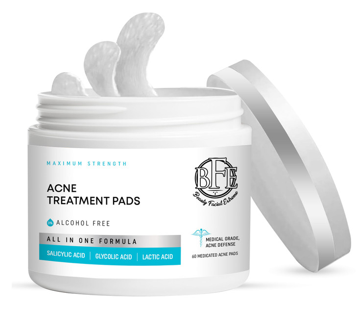 Acne Treatment Pads Eliminates Cystic Breakouts Oily Skin Clogged Pores Clear Pimple Whitehead Blackhead Dark Spots Impr