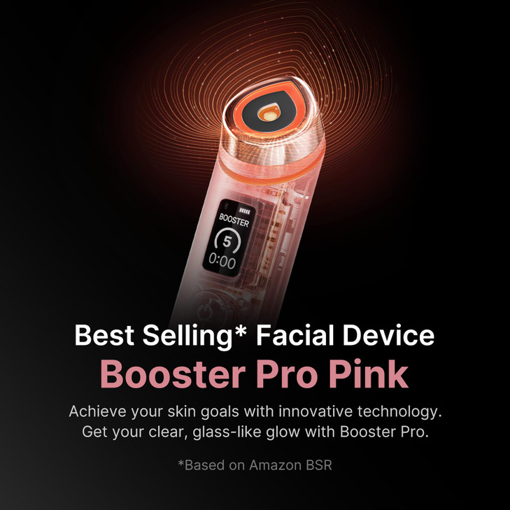 medicube Booster Pro 6in1 Real Glass Glow Beauty Massager for Clear Radiant FirmerLooking Skin Korean Skin Care Pink