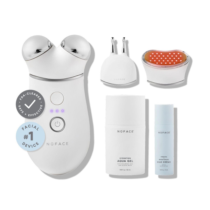 NuFACE Trinity Microcurrent Facial Device Wrinkle Reducer Effective Lip Eye Attachment FDA Cleared Face Toning Device fo