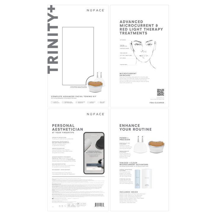 NuFACE Trinity Microcurrent Facial Device Wrinkle Reducer Effective Lip Eye Attachment FDA Cleared Face Toning Device fo