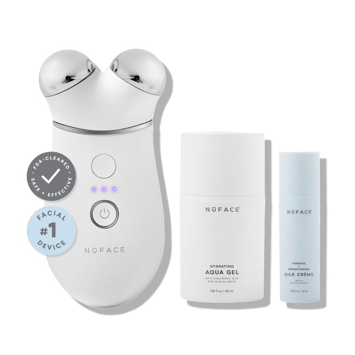 NuFACE Trinity Microcurrent Facial Device Kit FDA Cleared Face Sculpting Neck Tightening Device to Contour Cheeks Brows