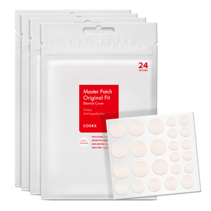 COSRX Acne Pimple Patch 96 Absorbing Hydrocolloid Original 3 Size Patches for Blemishes and Zits Cover Spot Stickers for