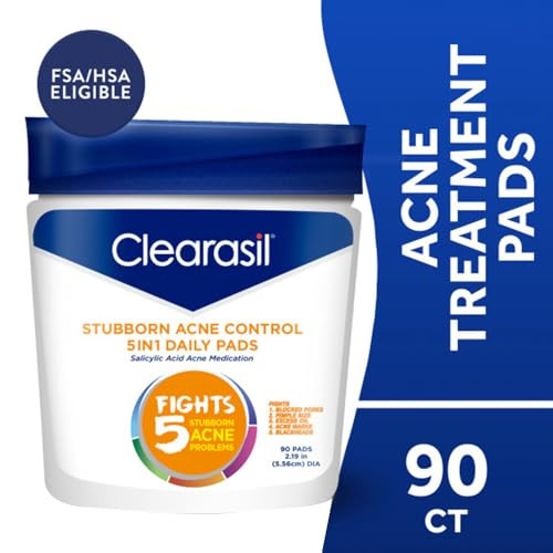 Clearasil Ultra 5 in 1 Acne Face Wash Pads 90 Count Pack of 2