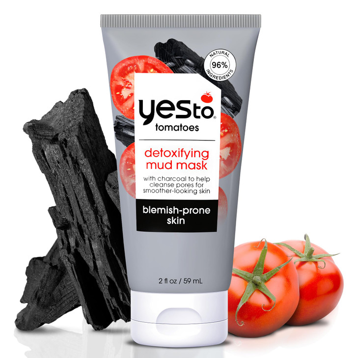 Yes To Tomatoes Clear Skin Detoxifying Charcoal Mud Mask For Acne Prone Skin Draw Out Impurities And Prevent Breakouts C