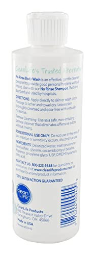 NoRinse Body Wash 8 Fl Oz Leaves Skin Clean Moisturized And OdorFree RinseFree Formula
