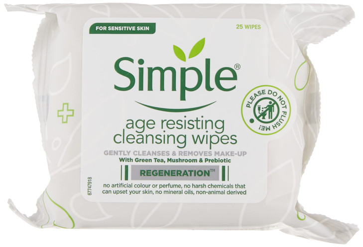 Simple Regeneration Age Resisting Cleansing Wipes 25