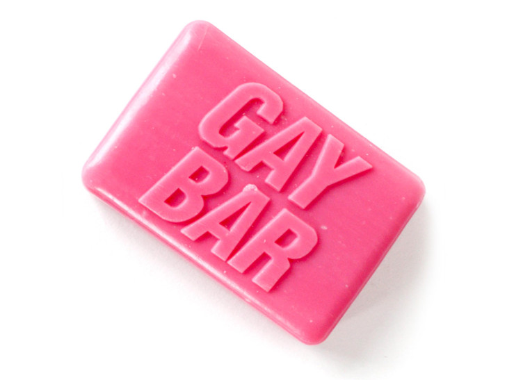 Gift Republic Gay Bar Soap Novelty Pride Soap LGBTQ Rose Scented Soap Bar Bright Pink Soap for Bathroom Toilet Fun Gift