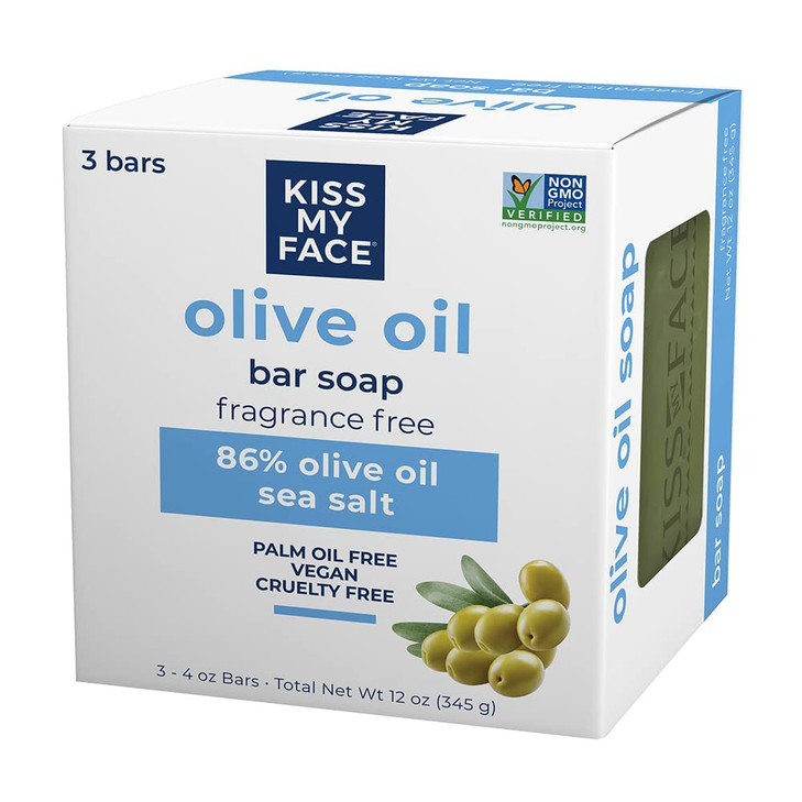 Kiss My Face Soap Bar 3pk Pure Olvo 4 Ounce