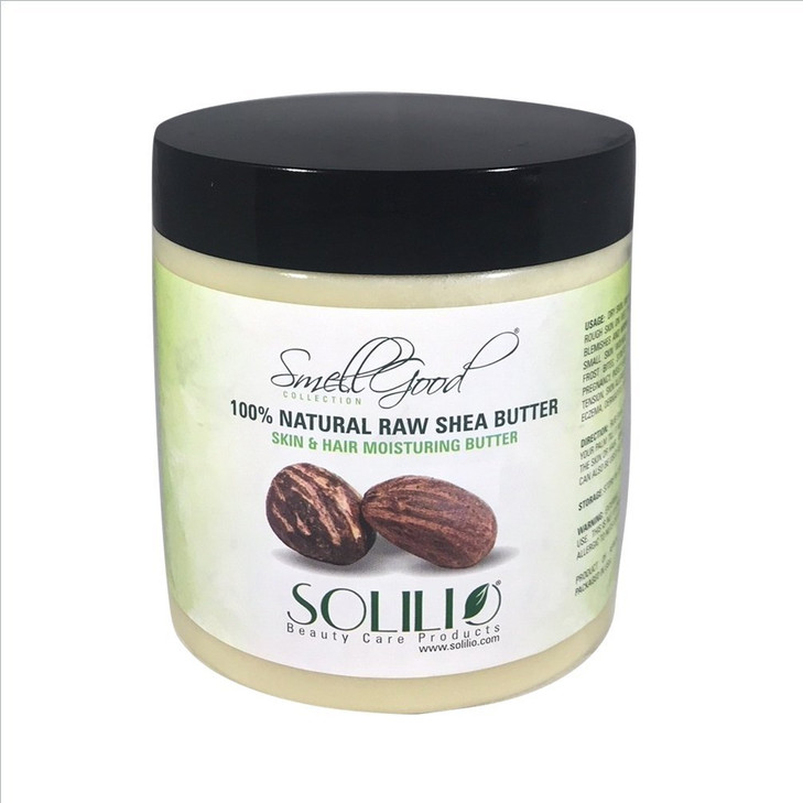 SmellGood Pure Unrefined Shea Butter totally natural and organic ivory color packed in 8OZ Jar 1 Unit