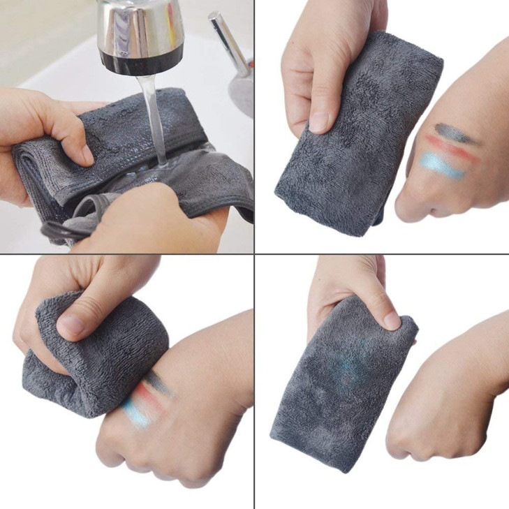 SUNLAND Microfiber Face Makeup Remover Cloths Reusable Facial Cleaning Towel Ultra Soft Washcloths 8inchx16inch Grey 6Pa