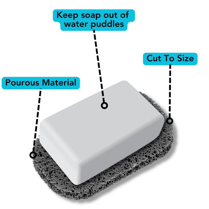 Iconikal 6Pack Bar Soap Saver 45 x 3Inch Dark Grey Charcoal Color