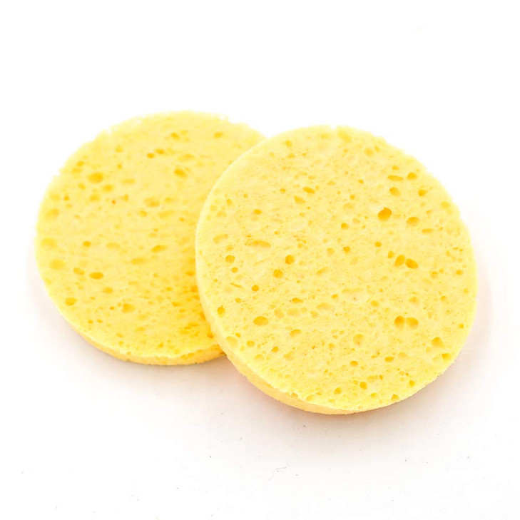 Facial Sponge Cosmetics Round Yellow Compressed Sponges Makeup Puff Sponges Cleaning Stick for Face Cleanser