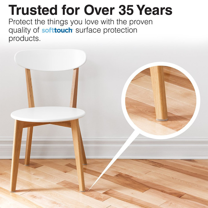 SoftTouch 20 Pack 3/4" Round Felt Pads  Heavy Duty Self-Stick Furniture Leg Protectors for Hardwood, Tile, Laminate & Vinyl Floors  Prevents Scratc