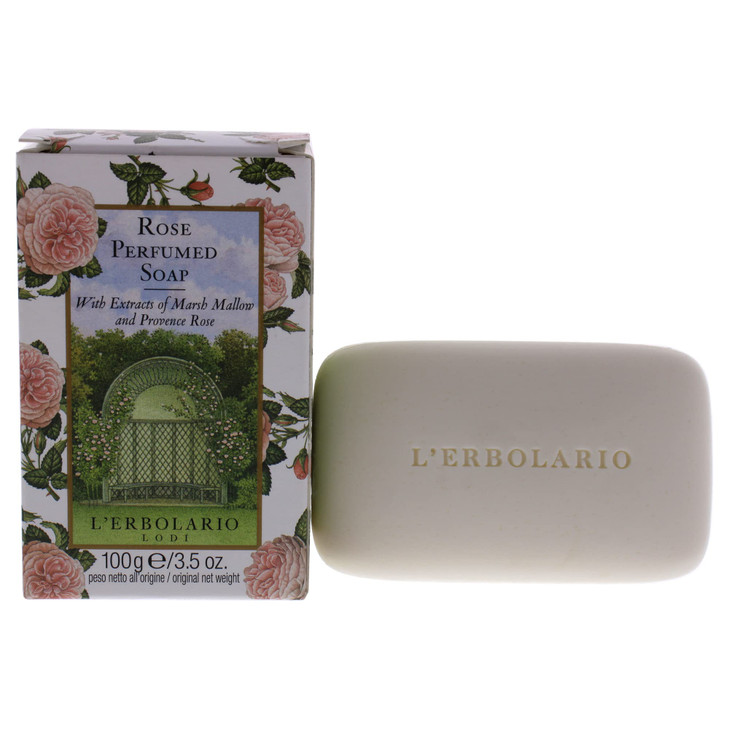 LErbolario Rose Perfumed Bar Soap Enriched With All Natural Ingredients And Aromatic Fragrances Cleanses And Moisturizes