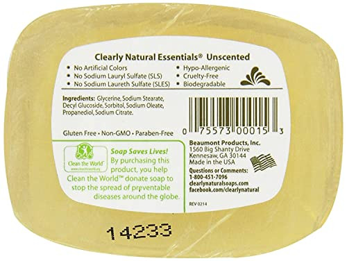 Glycerine Bar Soap Unscented 4 oz Pack of 2