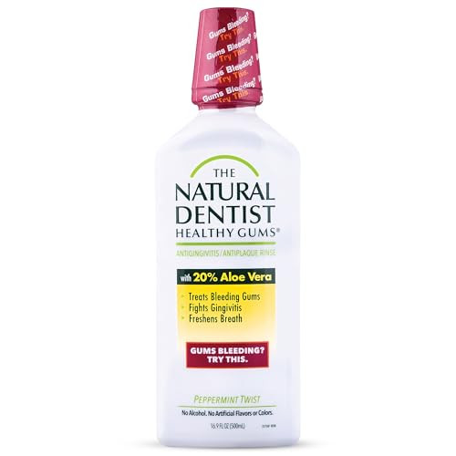 The Natural Dentist Healthy Gums Antigingivitis/Antiplaque Rinse, Adults 12 & Up, Gingivitis Mouthwash, Bleeding Gums Treatment, Safe for Chemotherap