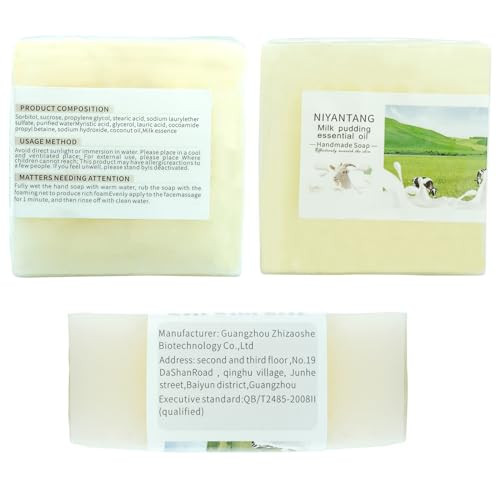 yoniagood 3 Pack Natural Goat Milk Soap Bar for Face Body Handmade Milk Soap Bar with Coconut Oil Moisturizing Soap Clea