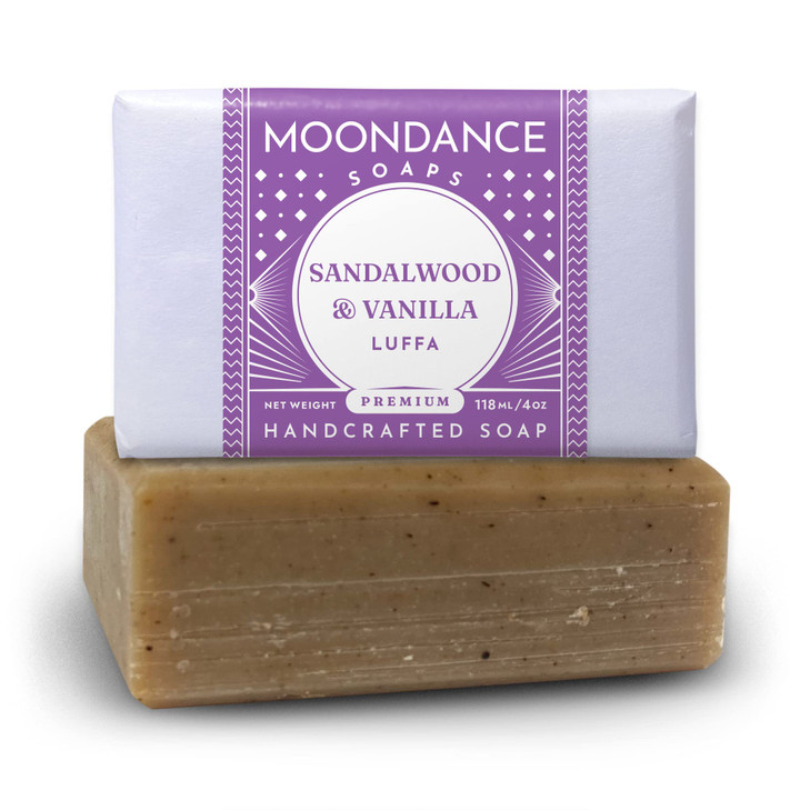 MOONDANCE SOAPS Sandalwood Vanilla Soap Handmade Soap for Softer Skin with Cocoa Butter Shea Butter Sweet Almond Fragran