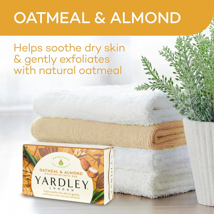 Yardley 78382 Yardley London Oatmeal and Almond Naturally Moisturizing Bath Bar 40 oz Pack of 2