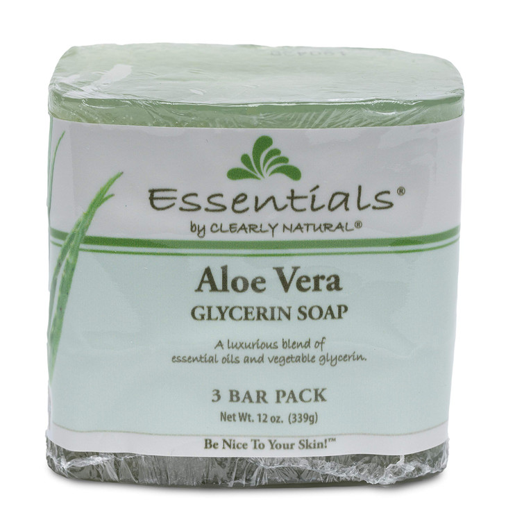 Clearly Natural Essentials Glycerine Bar Soap Aloe Vera 12 oz 3 Count