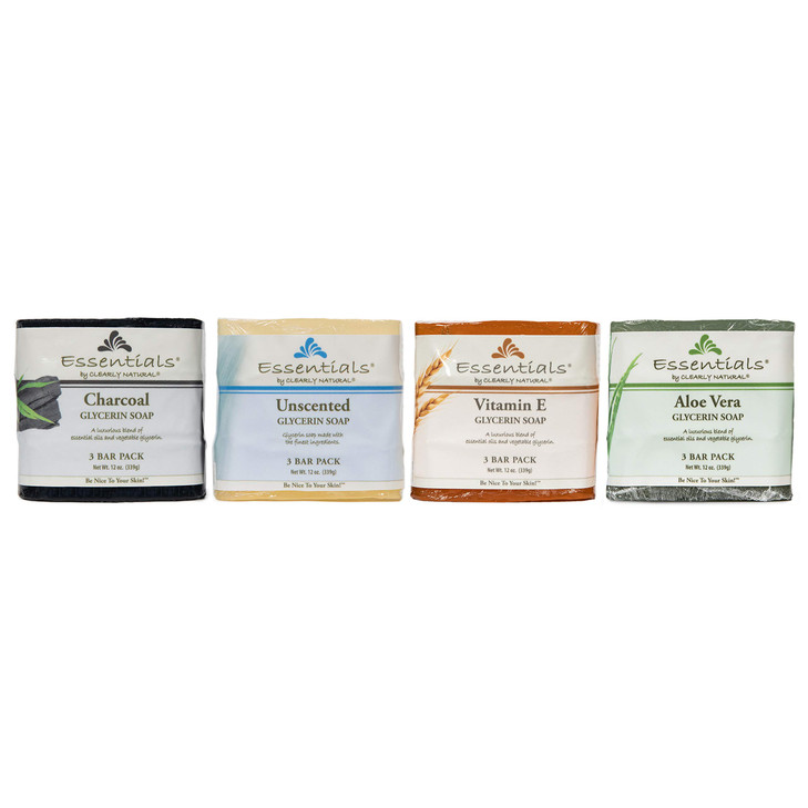 Clearly Natural Essentials Glycerine Bar Soap Aloe Vera 12 oz 3 Count