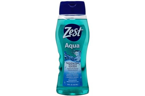 Zest Hydrating Body Wash Aqua Moisturizing Body Wash for Men and Women Bath Soap with Vitamin E Gentle Paraben Free Form