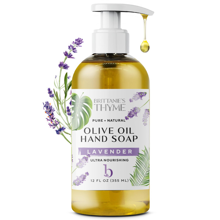 Brittanies Thyme Organic Natural Hand Soap 12 oz Lavender Castile Soap Made Olive Oil And Natural Luxurious Essential Oi