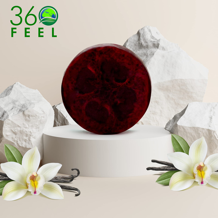 360Feel Warm Vanilla Sugar Loofah Bar Soap Luxury Handmade Soap Vegan CrueltyFree Cleanse Exfoliate Nourish Pamper Yours