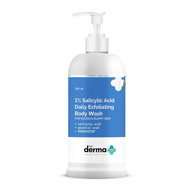 The Derma Co 1 Salicylic Acid Exfoliating Body Wash Gently Cleanses Exfoliates Hydrating Body Cleanser 845 Fl Oz250ml