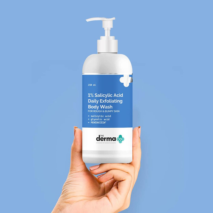 The Derma Co 1 Salicylic Acid Exfoliating Body Wash Gently Cleanses Exfoliates Hydrating Body Cleanser 845 Fl Oz250ml
