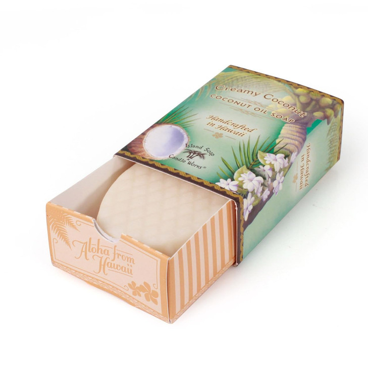 Island Soap Candle Works Hand Soap Bar Coconut 2 Ounce Moisturizing Bar Soap Gentle Cleansing with Classic Tropical Scen