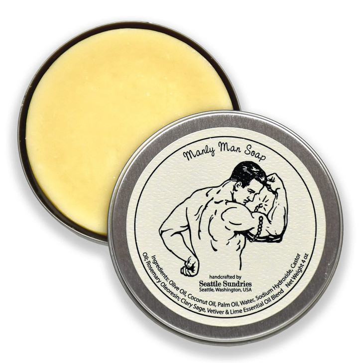 Seattle Sundries Manly Man Soap Bar Gift for Dad 1 4oz Handmade Natural Mens Bar Soap Classic Masculine Scent Stocking S