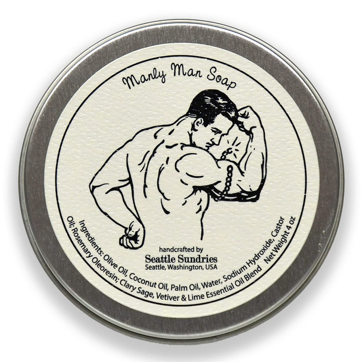 Seattle Sundries Manly Man Soap Bar Gift for Dad 1 4oz Handmade Natural Mens Bar Soap Classic Masculine Scent Stocking S