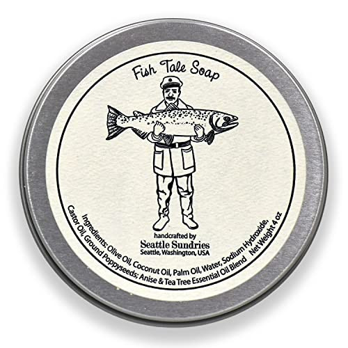 Seattle Sundries Anise Tea Tree Soap Fishing Gift for Men Women 1 4oz Natural Odor Fighting Hand Made Bar Soap in a Fun