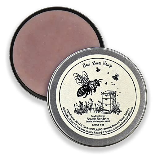 Seattle Sundries Lavender Honey Soap Bar for Women Men 1 4oz All Natural Body Bar Soap in a Retro Aesthetic Tin Fun Bee
