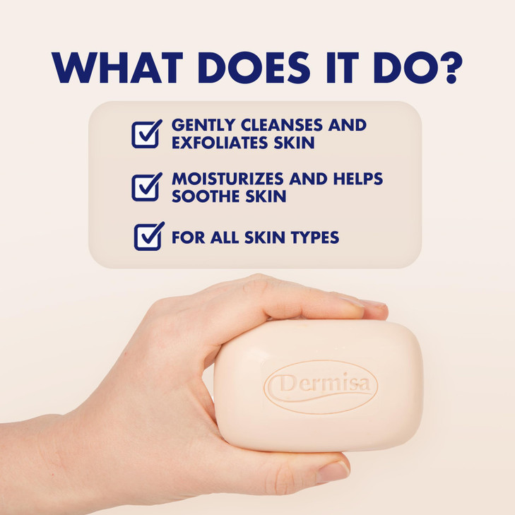 Dermisa Exfoliating Oatmeal Bar Helps to Gently Cleanse and Exfoliate Dry Skin Contains Oatmeal Aloe Vera NO PARABENS NO