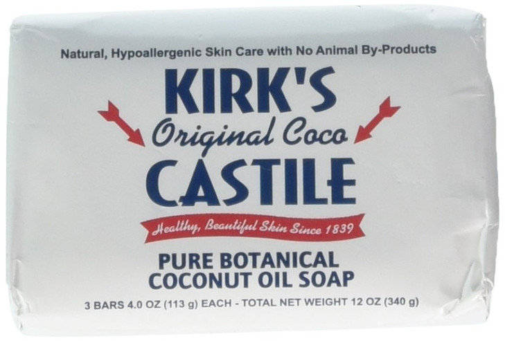 Kirks Natural Castile Soap Original 4 Oz Pack of 3