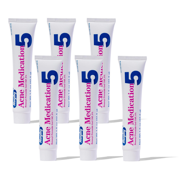 Rugby Acne Medication Benzoyl Peroxide Gel USP 5 Vanishing Formula Greaseless Helps to Clear Up Acne Pimples 15 Oz 1 Pac
