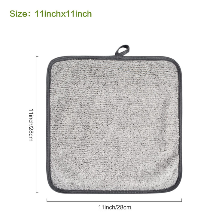 SUNLAND Microfiber Face Towels Reusable Makeup Remover Cloth Facial Washcloths for Bath 11Inchx11Inch 6 Pack Grey